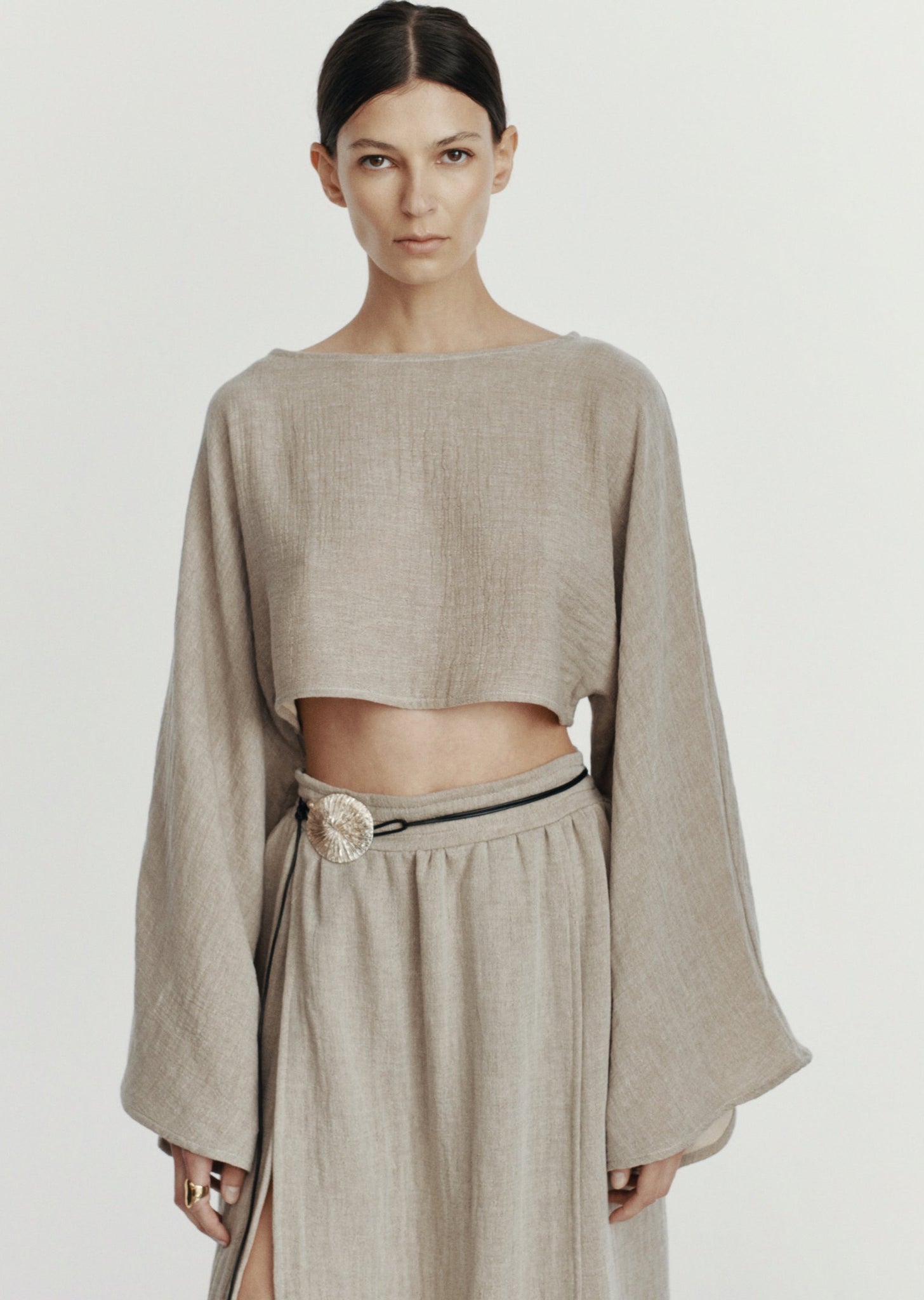 SARA TOP MUSLIN VINTAGE SAND LECOLLET