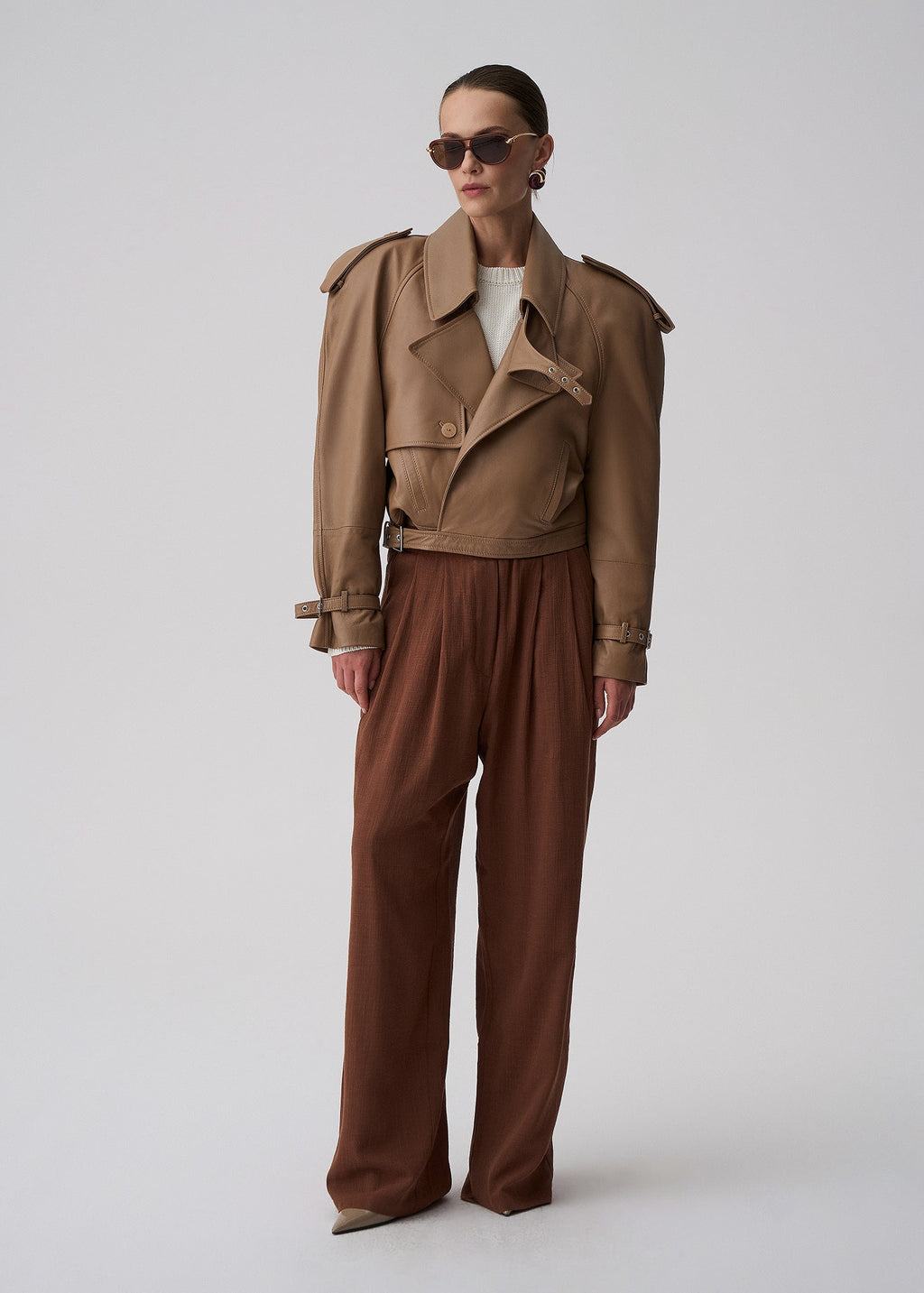 SPODNIE DAVIS ELASTIC BROWN LECOLLET