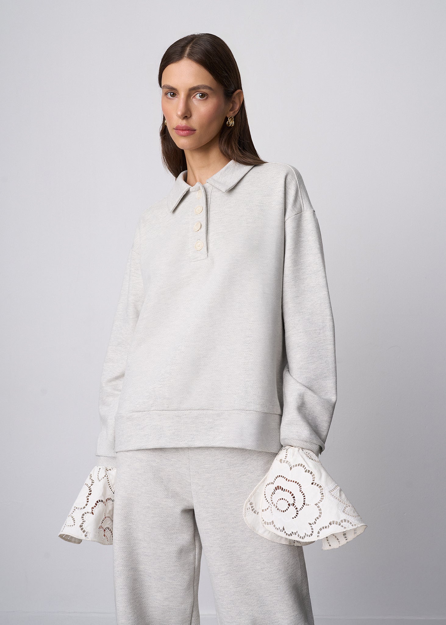 BLUZA ALINA GREY MELANGE LECOLLET