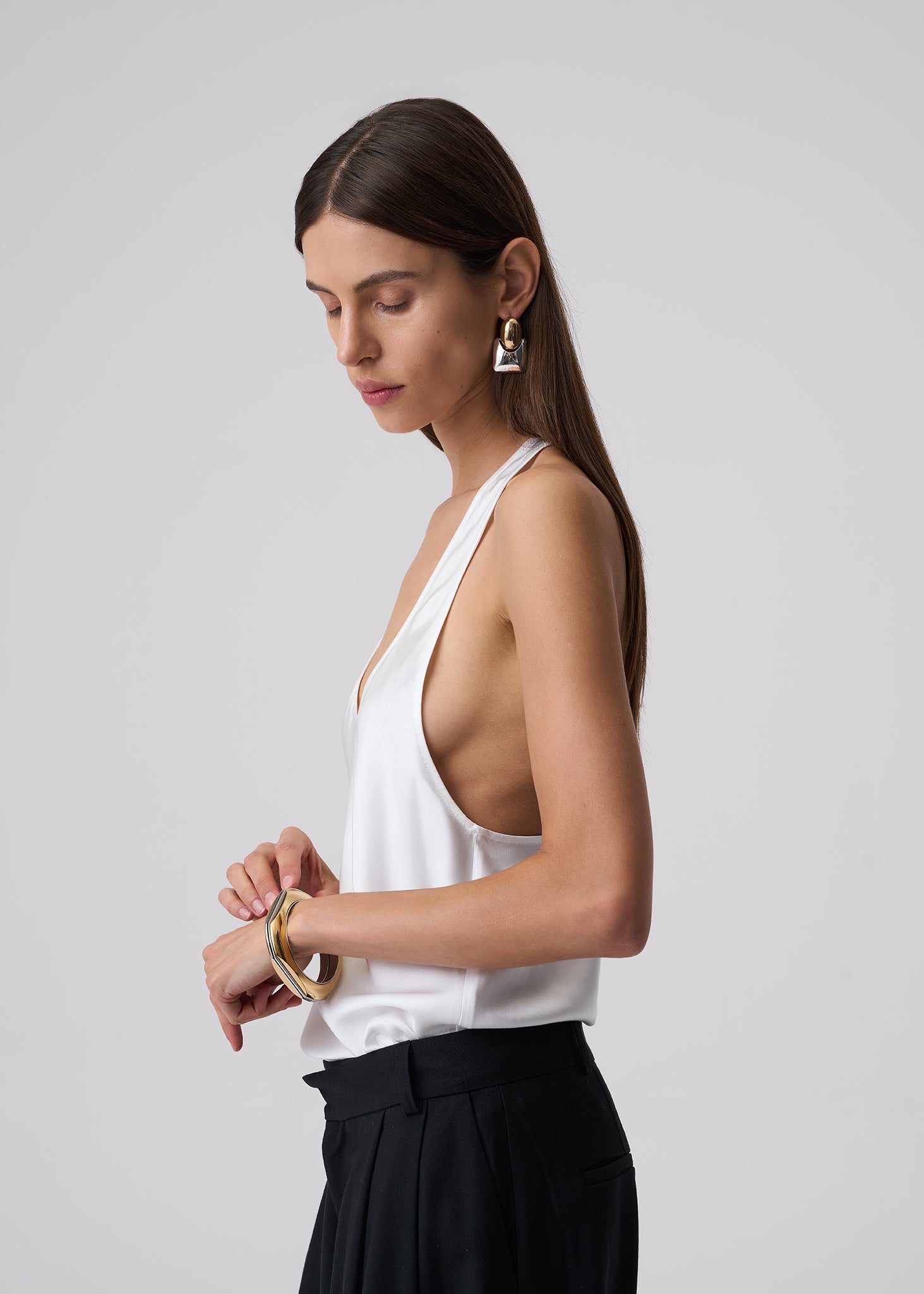 TOP SONIA SATIN OFF WHITE LECOLLET