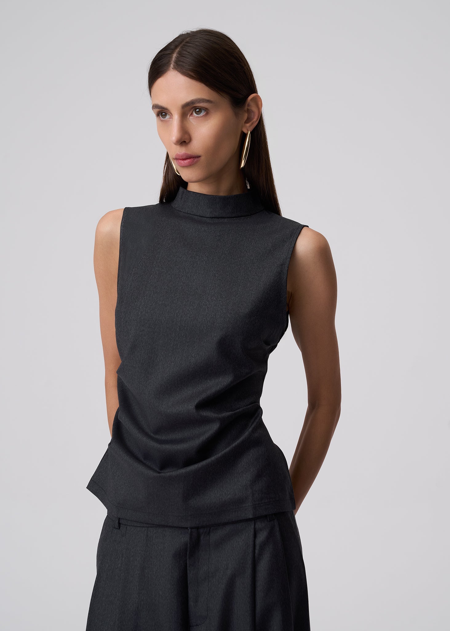 TOP TIFFANY WOOL GREY LECOLLET