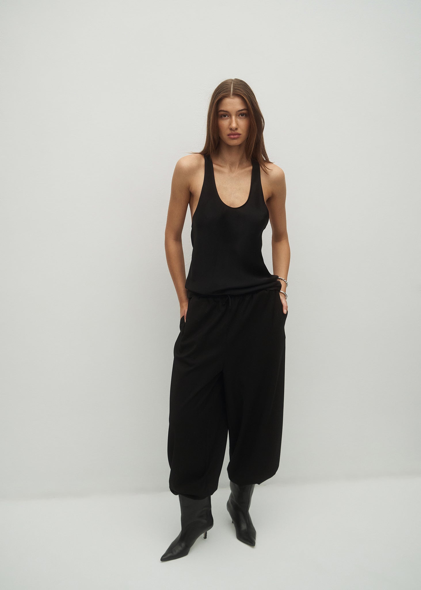 TOP SONIA SATIN BLACK LECOLLET