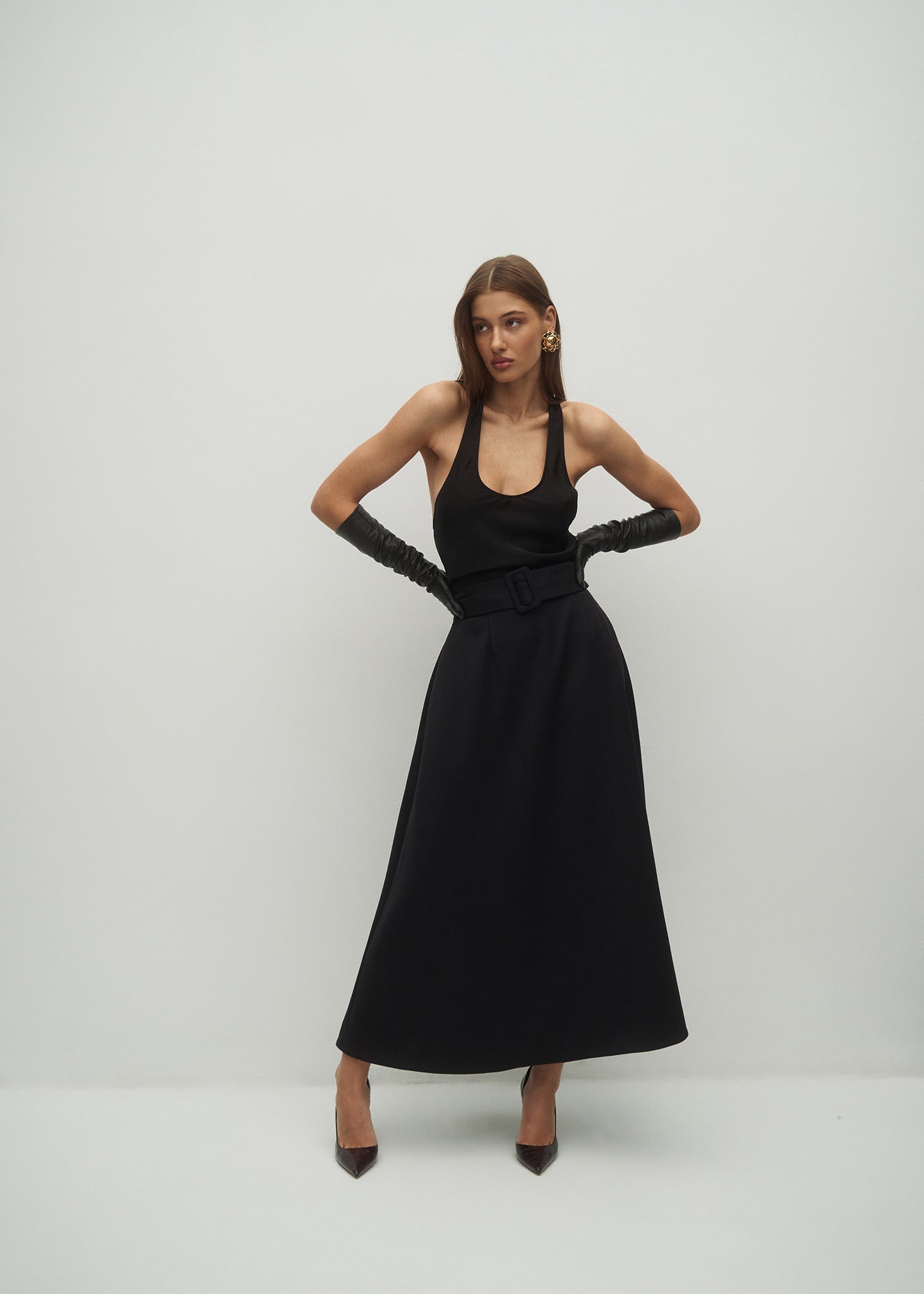 TOP SONIA SATIN BLACK LECOLLET