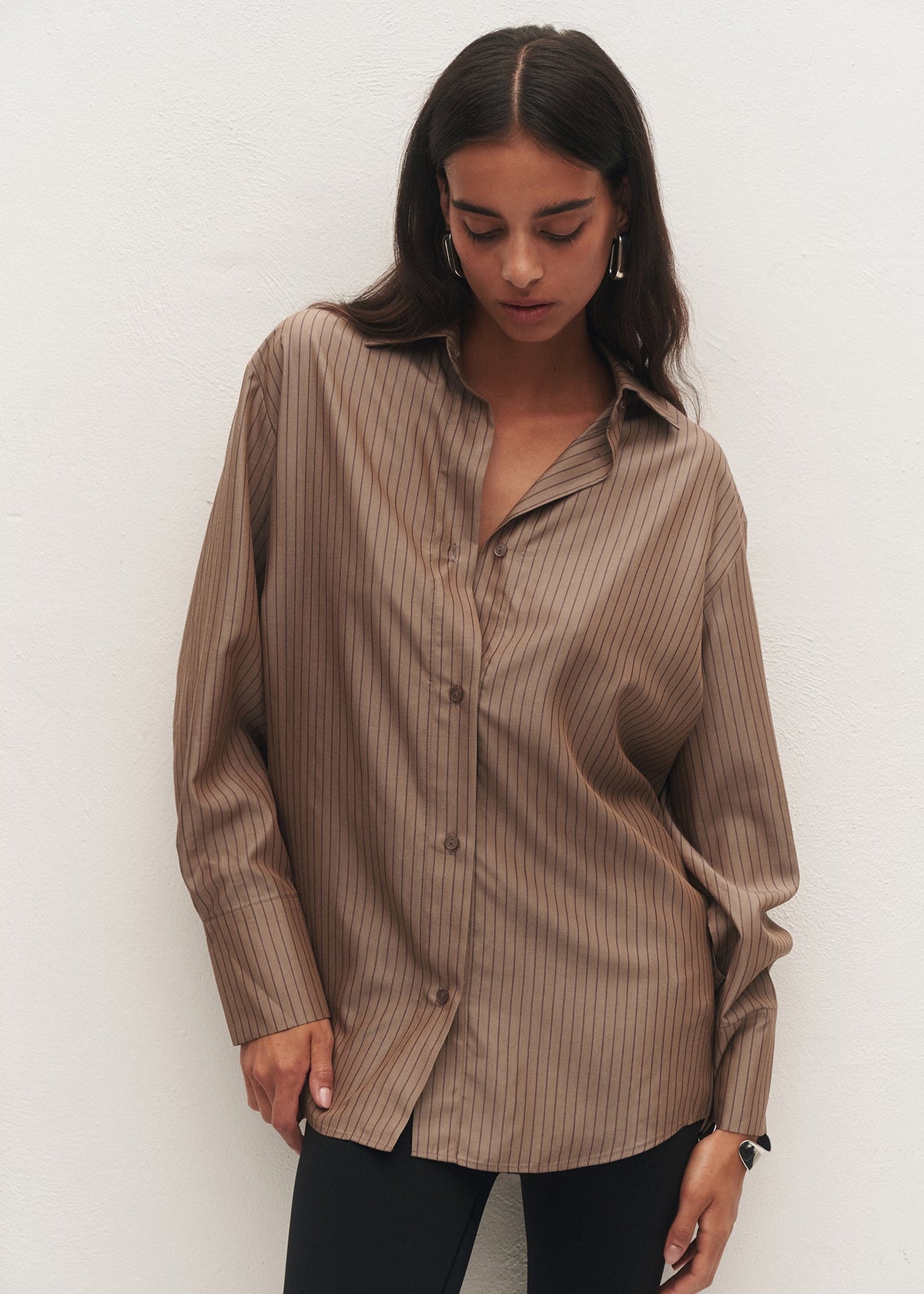 KOSZULA ANTON BROWN STRIPES LECOLLET