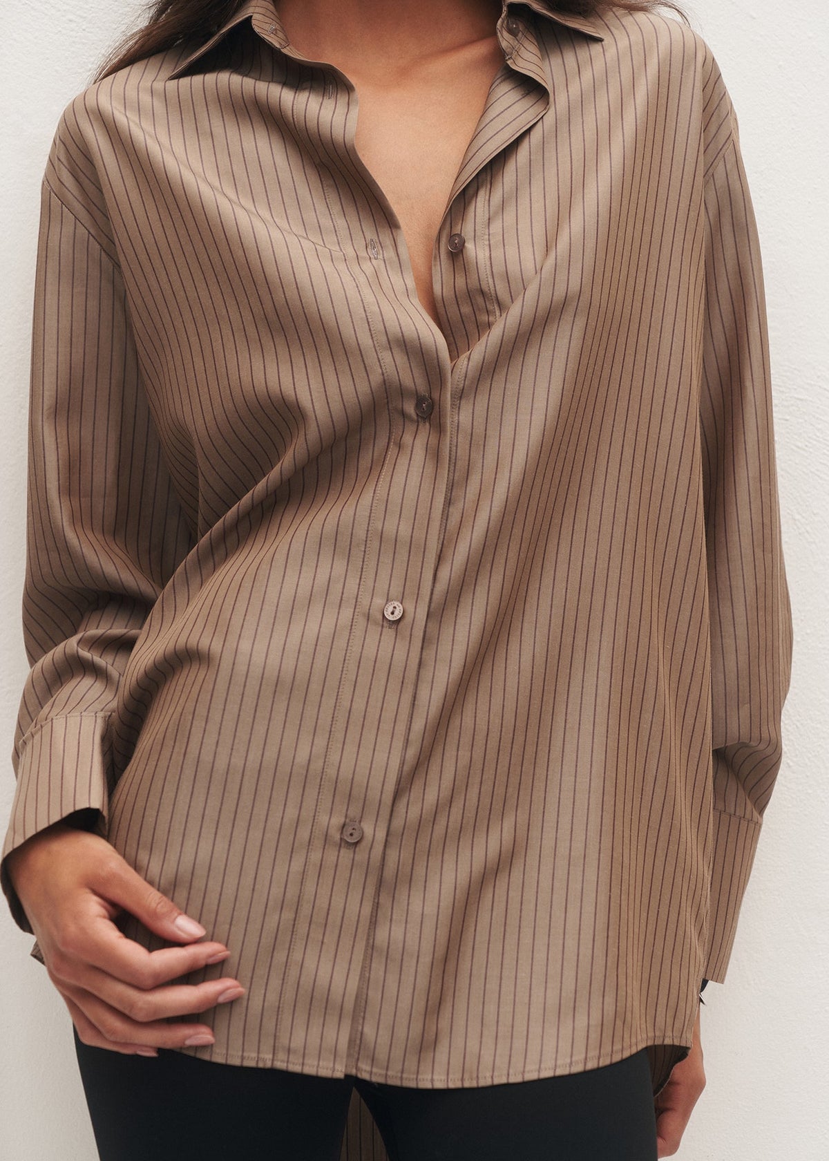 KOSZULA ANTON BROWN STRIPES LECOLLET