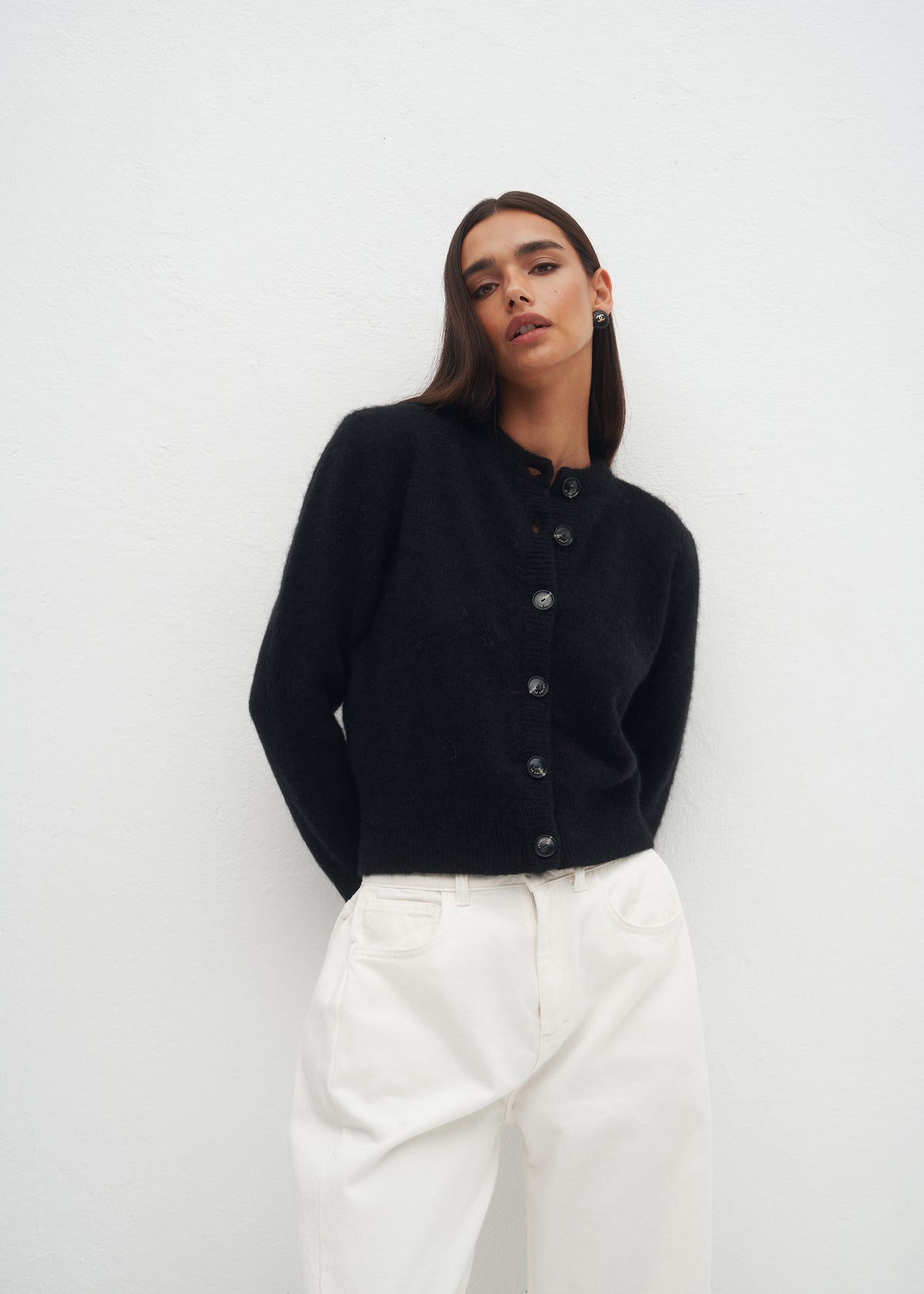 ISOLA ALPACA BLACK CARDIGAN