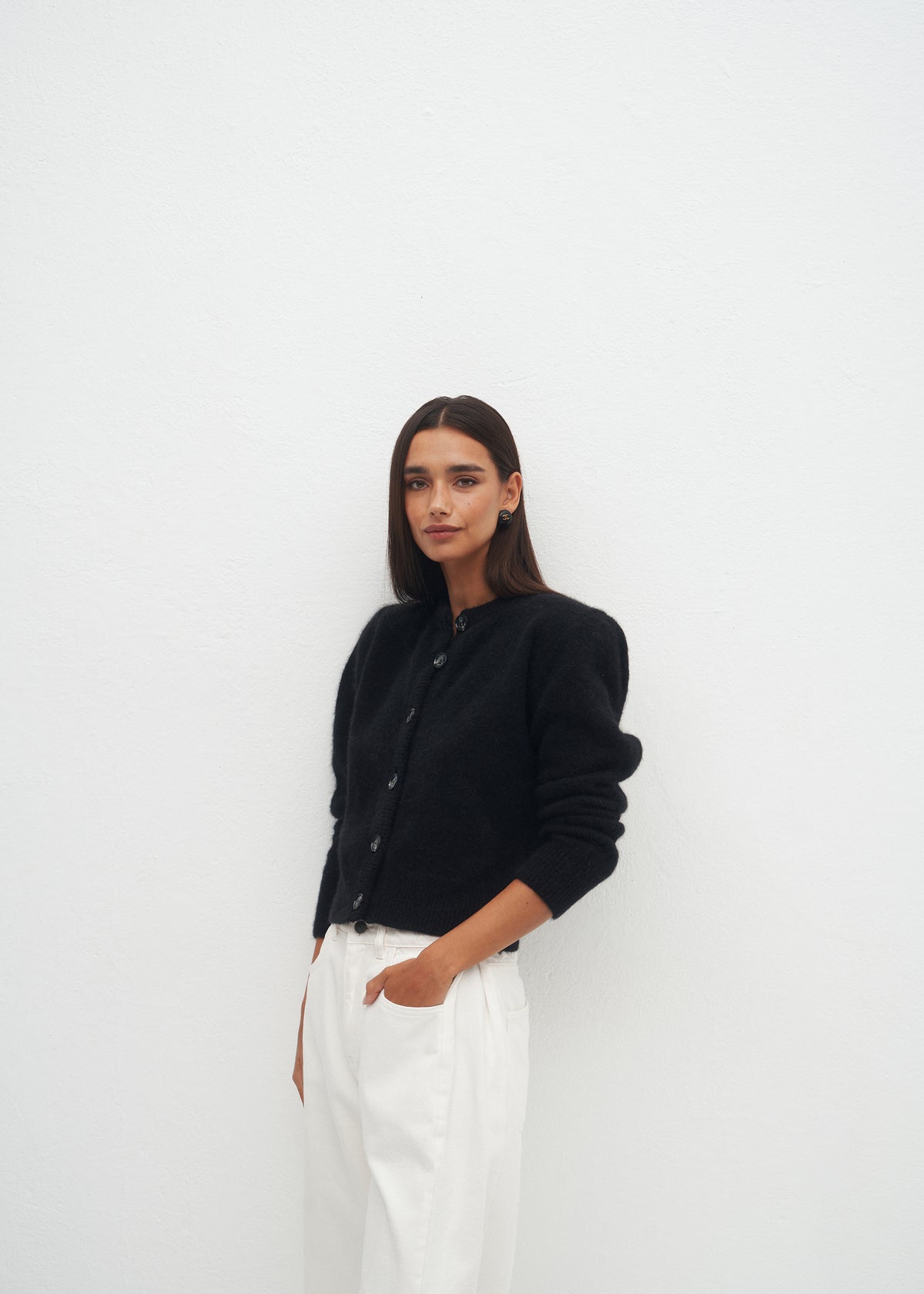 ISOLA ALPACA BLACK CARDIGAN