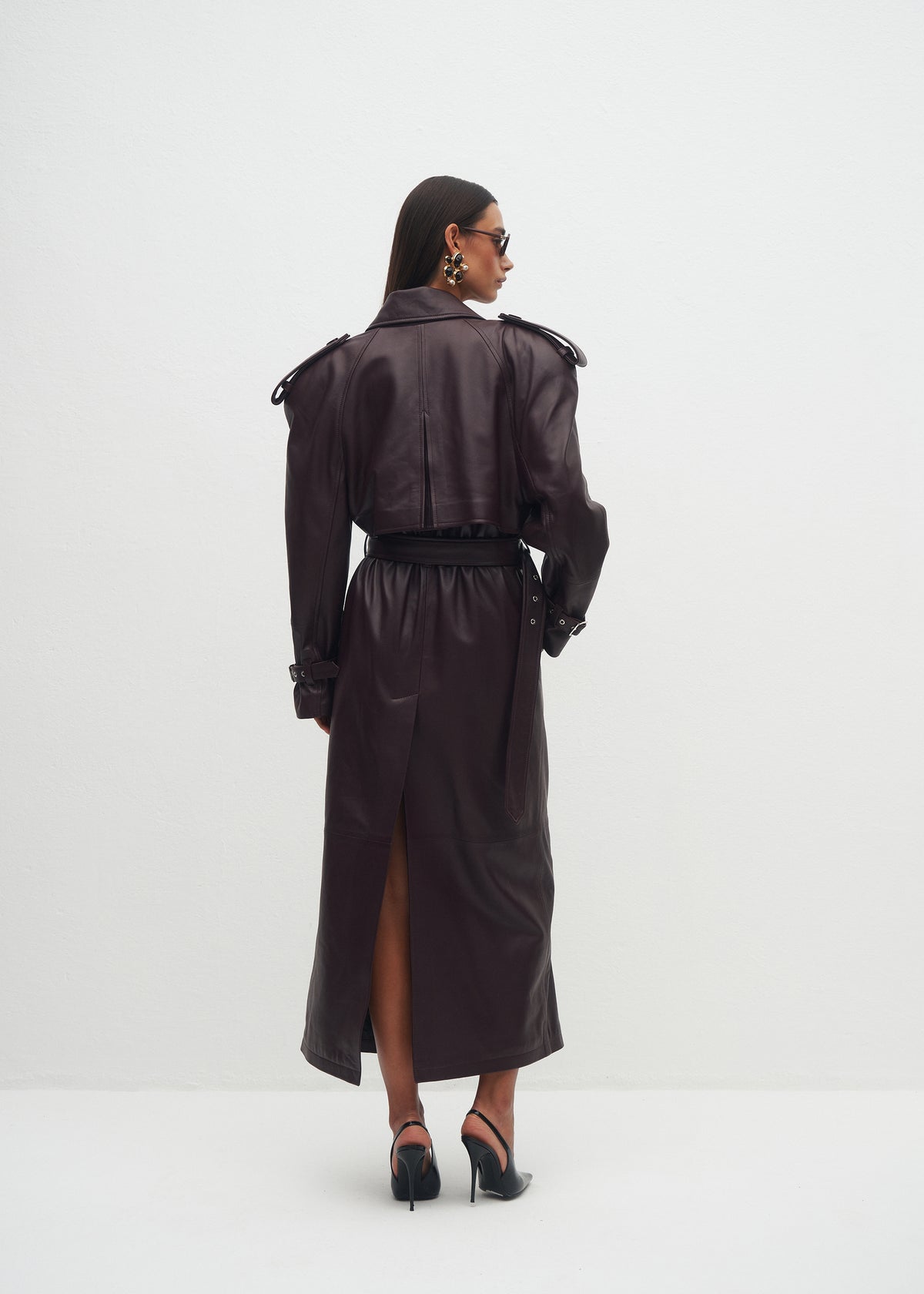 PŁASZCZ SALERNO LEATHER PLUM