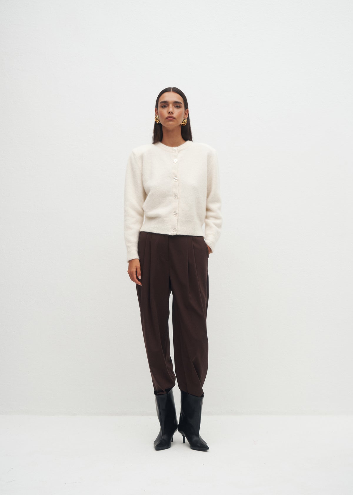 ISOLA ALPACA ECRU CARDIGAN