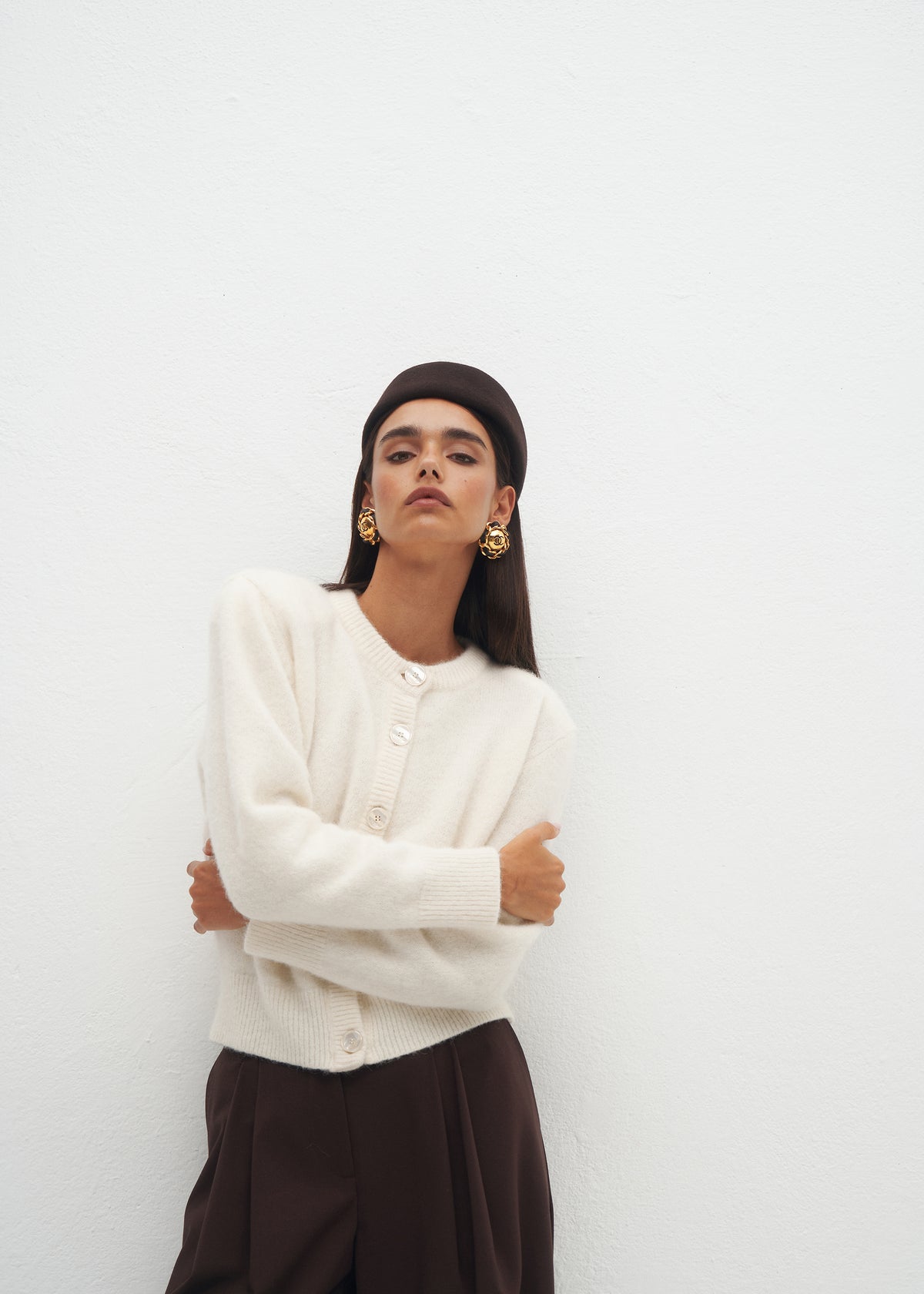 ISOLA ALPACA ECRU CARDIGAN