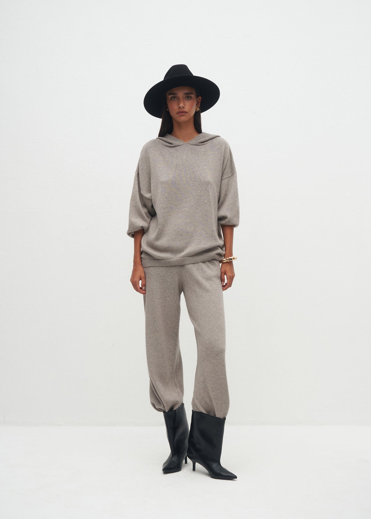 TODI GREY MELANGE TROUSERS