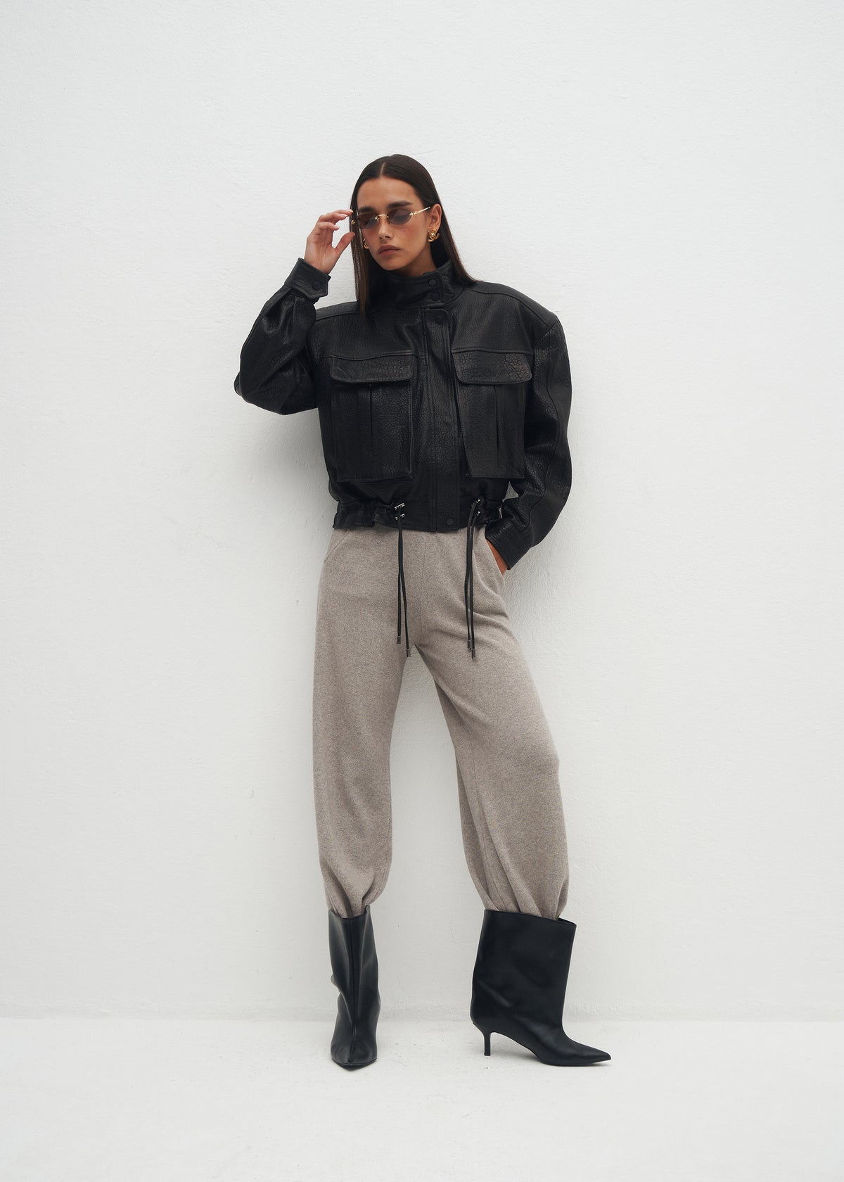 TODI GREY MELANGE TROUSERS