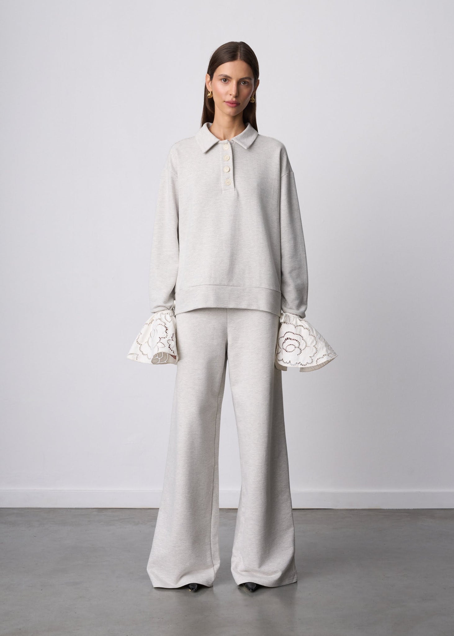 BLUZA ALINA GREY MELANGE LECOLLET