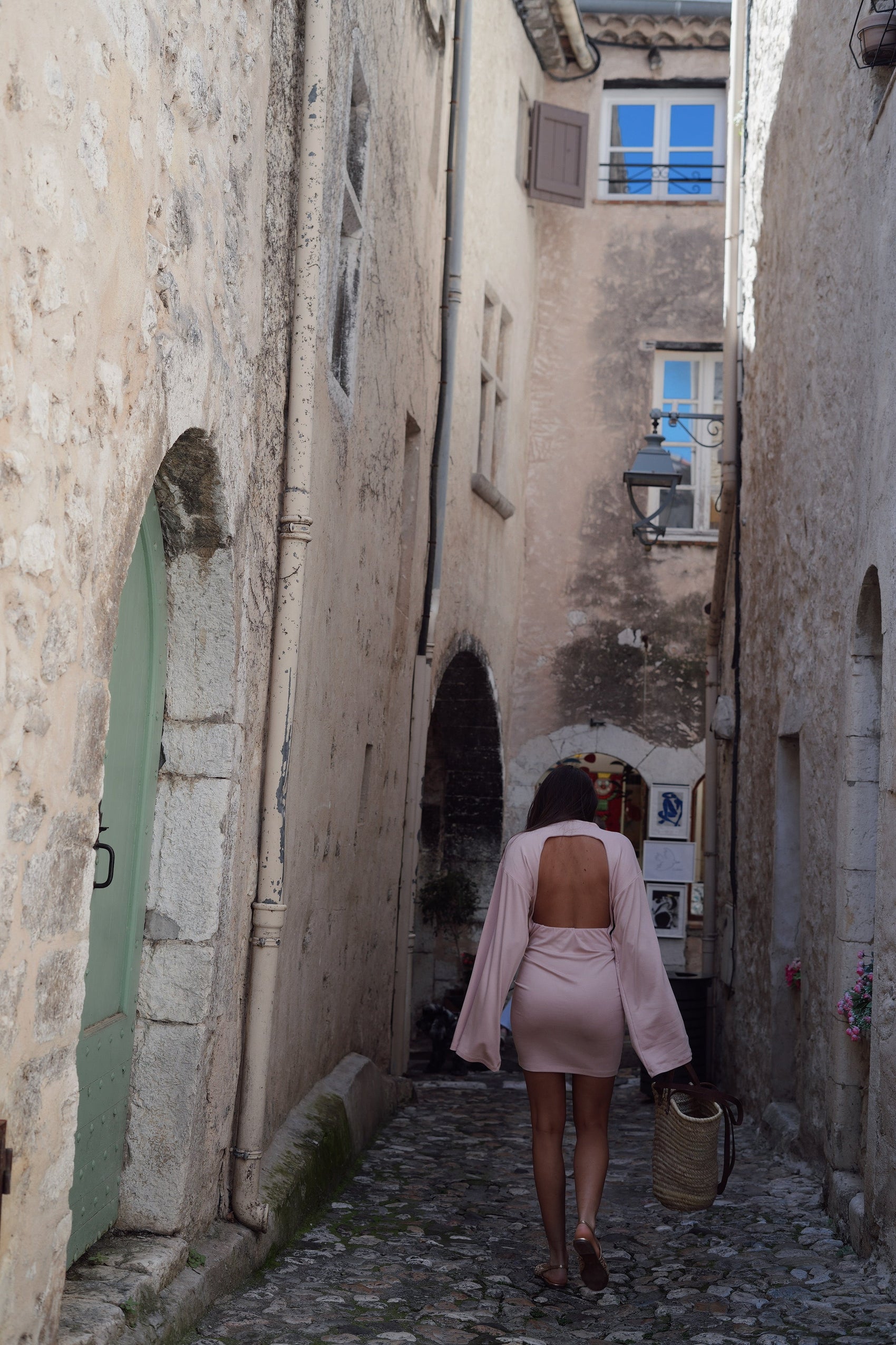 AURI BACKLESS SHORT POWDER PINK LECOLLET