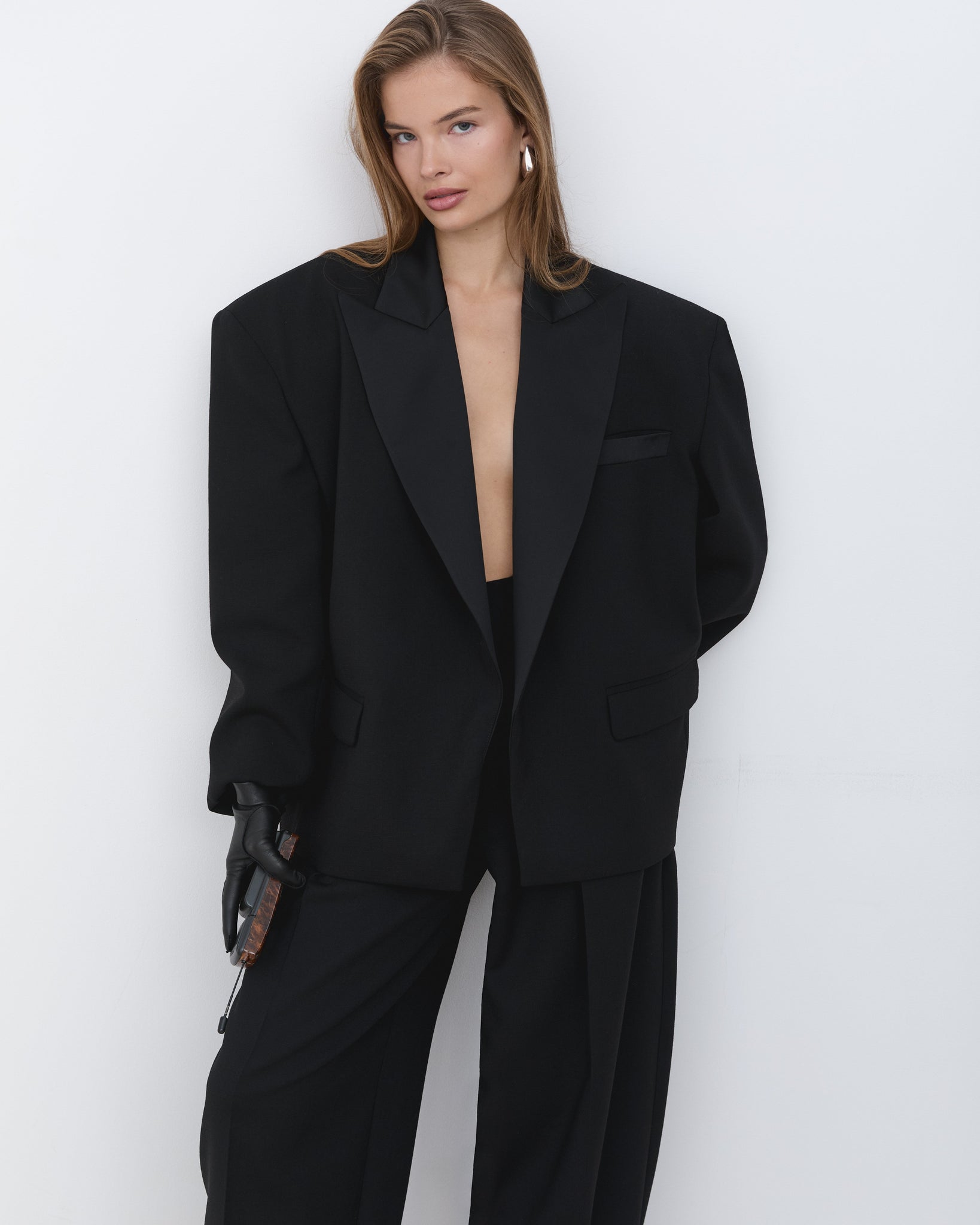 SPODNIE AMADEUS WOOL BLACK LECOLLET