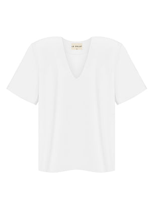 JULIE V NECK WHITE LECOLLET