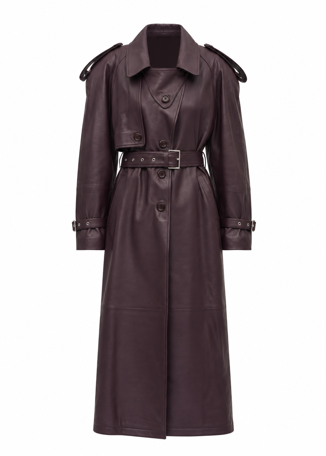 PŁASZCZ SALERNO LEATHER PLUM